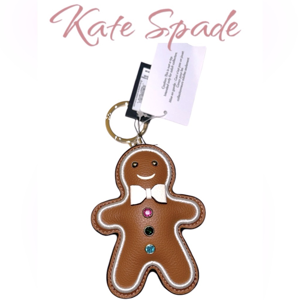 NWT! KATE SPADE GINGERBREAD KEYCHAIN BAG CHARM - Picture 3 of 8
